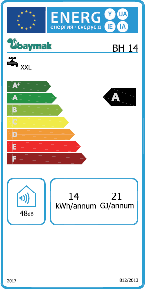 Baymak BH 14 - Doğalgazlı Hermetik Şofben Enerji Etiketi